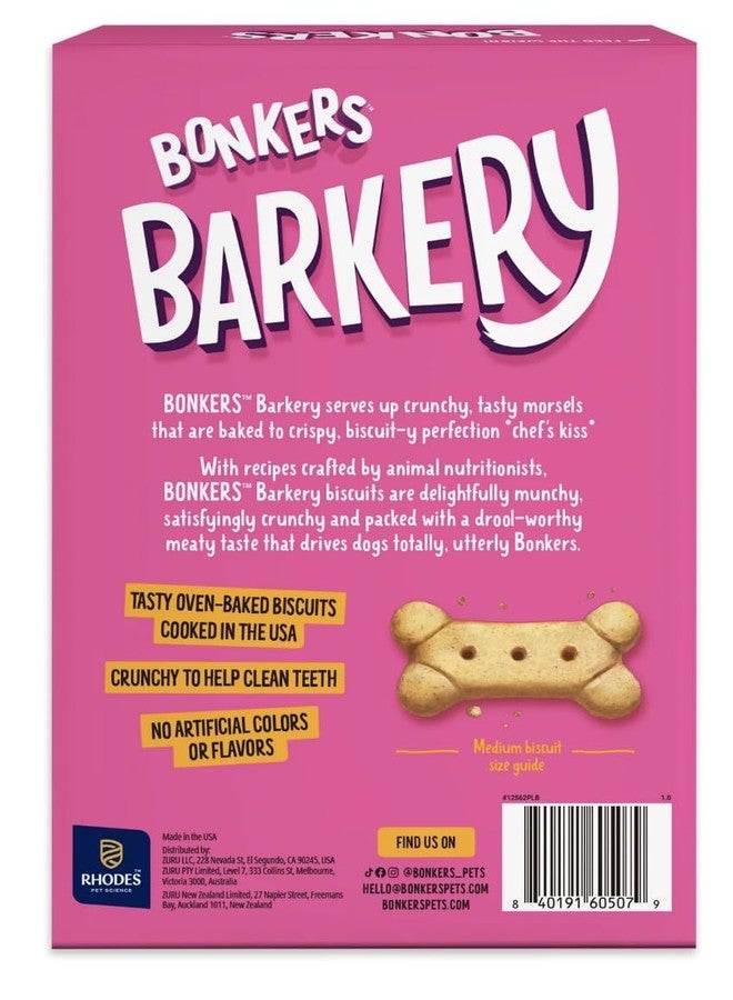 Bonkers Barkery Medium Dog Biscuits, Chicken Flavor, 24 oz Box with DN Essentials Waste Bag Dispenser & Roll (Bone) - Image 2